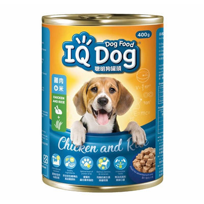 ｛宅配免運費｝IQ DOG聰明狗罐頭 雞肉+米400g (24罐/箱）【H4A204-2】