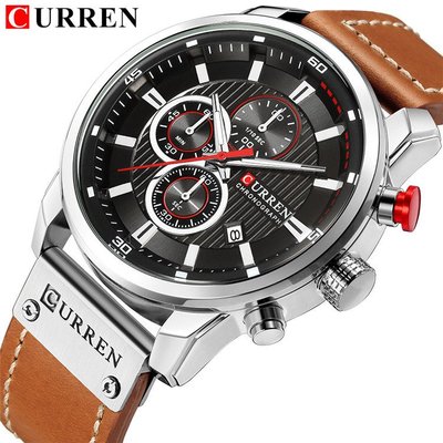 CURREN/卡瑞恩新款8291六針計時手表男表時尚多功能手表