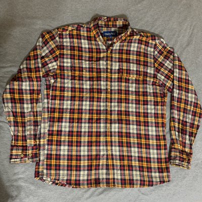 [XL號] ONLY NY 羊毛 長袖襯衫 滑板 美式 紅黃格紋 保暖 二手 法蘭絨 SUPREME CARHARTT