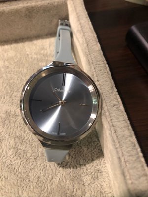 Calvin Klein CK手錶 女錶 氣質水藍色 橡膠錶帶 夏天防汗 倫敦購入 小清新 文青