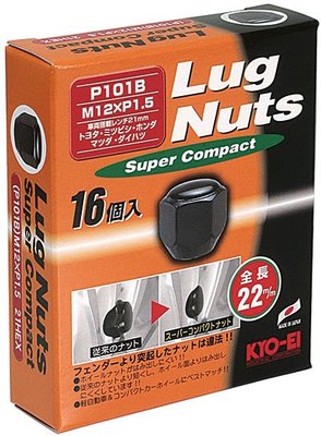 【翔浜車業】KYO-EI Lug Nut Super Compa 21HEX 鋁圈輪圈鍛造螺帽組(黑色M12XP1.5)