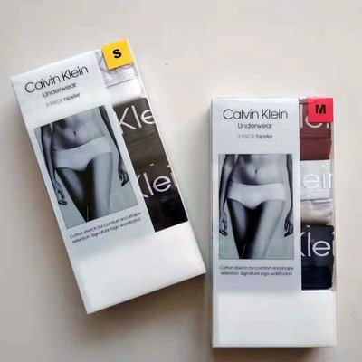 熱賣  現貨Calvin Klein正品美國ck內褲女三角包臀純棉超大寬邊3條盒裝