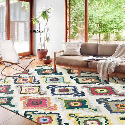 新品樓蘭美惠 波西米亞地毯美式民族客廳地墊臥室茶幾墊摩洛哥地毯INS