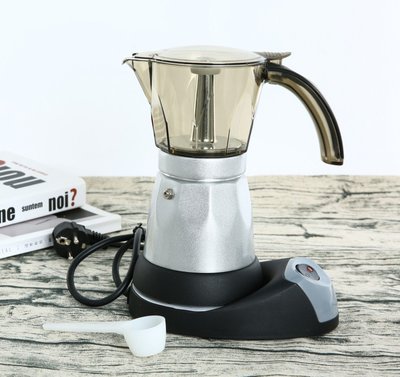 歐插電咖啡器具辦公用咖啡壺意式咖啡機便捷式鋁制電動摩卡壺美插