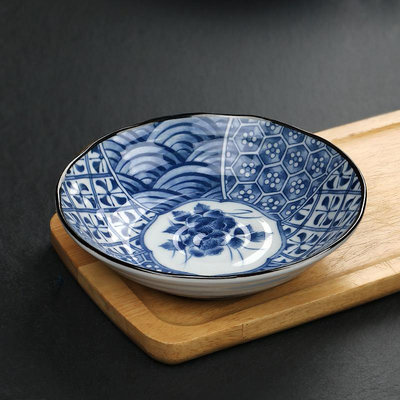 有古窯日本進口盤子菜盤家用碟子餃子盤日式美濃燒復古餐盤16.5cm