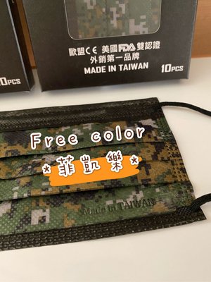 國軍數位迷彩（2盒/20片） Free color菲凱樂-雙認證防潑水熔噴布三層過濾口罩（MIT）