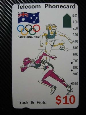 澳洲 澳大利亞 1992年西班牙巴塞隆納奧運 奧林匹克 田徑運動電話卡