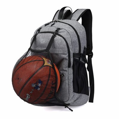 雙肩包背包籃球背包跨境新款男士雙肩包後背包USB休閒戶外運動背包印logo優質好貨