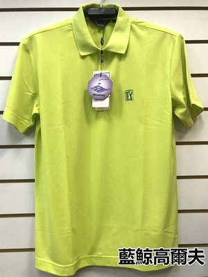 藍鯨高爾夫 PGA TOUR 男短袖素色POLO衫 #1116201251-43-M(綠）