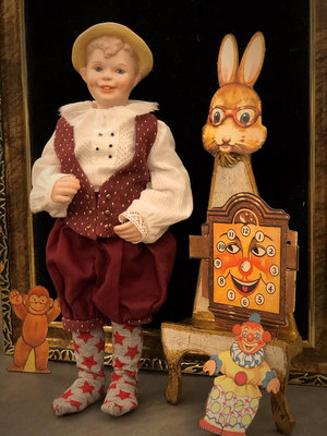 古董陶瓷男孩陶瓷娃娃，這個年代在1940年到1950年前后，