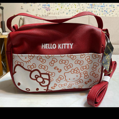 Hello Kitty 刺繡手提/肩背/側背/斜背兩用包