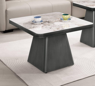 【萊夫家居】CM-321-4：2.3尺岩板方几【台中家具】大茶几 大方几 岩板茶几 客廳桌 岩板桌 方桌 設計款茶几