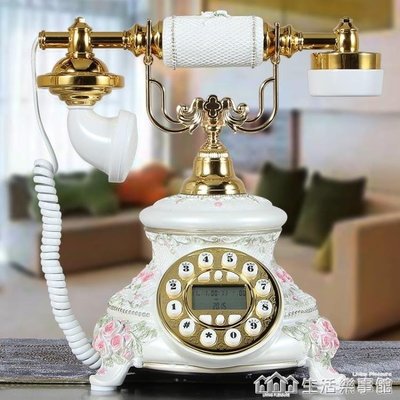 【熱賣精選】 歐式仿古電話機新款高檔奢華家用美式座機復古客廳創意擺件電話機