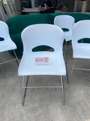 [年強二手傢俱] 白色塑膠椅 洽談椅 休閒椅 工作椅 餐椅 書椅 會議椅 辦公椅 折疊椅 40325462 數量6
