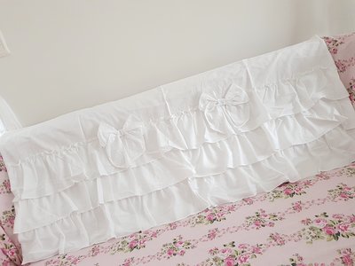 韓國進口三層蛋糕裙床頭大靠墊套(雙人床)