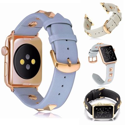 蘋果 Apple Watch 蘋果手錶錶帶 38mm 42mm 40mm 44mm 鉚釘皮革錶帶 錶帶 智慧 蘋果手錶