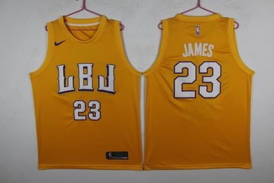 勒布朗·詹姆士(LeBron James)NBA洛杉磯湖人隊 LBJ 黃色 球衣 23號