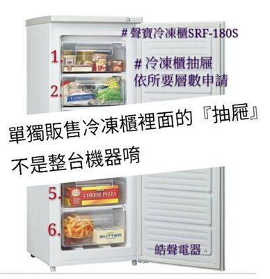 聲寶冷凍櫃SRF-180S抽屜 直立式冷凍櫃    原廠材料 公司貨 冰箱配件【皓聲電器】