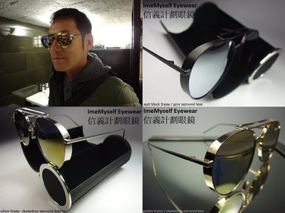 信義計劃 眼鏡 WT009 平面 水銀鍍膜 太陽 純鈦金屬 可配 抗藍光 多焦 全視線 高度數 sunglasses