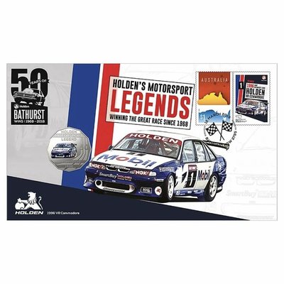 澳洲 2019 超級房車賽 霍頓 Holden 1996 VR Commodore 賽車 比賽 PNC 彩色紀念幣 汽車 紀念 錢幣 硬幣 郵票 郵戳