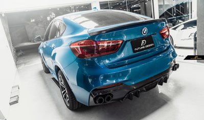 【政銓企業有限公司】BMW F16 X6 FUTURE DESIGN 抽真空  高品質 卡夢 後下巴 現貨供應 免費安裝