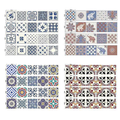 北歐家裝 三d牆貼仿真立體廚房瓷磚浴室地板貼紙3d立體裝飾復古摩洛哥防水