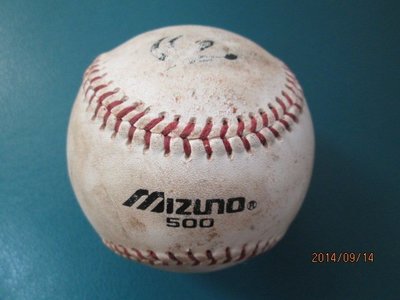 實戰球~中華職棒四年實戰比賽用球一顆mizuno500，比賽球