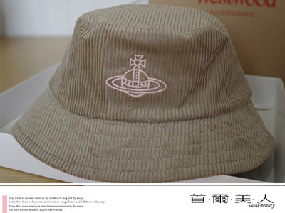 首爾美人✅日本單Vivienne Westwood燈心絨刺繡漁夫帽❤