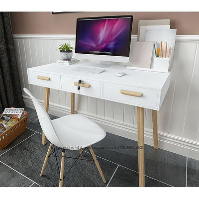 桌子 書桌 電腦桌 寫字桌 學習桌 簡約現代桌子 北歐電腦桌台式書桌家用簡約現代易抽屜鎖寫字台小桌子筆記本家具