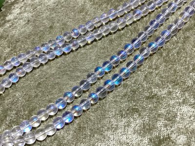 DIY 玻璃珠 電鍍珠 幽蘭彩 人魚光 6mm 項鍊 手鍊 飾品 $5/5顆