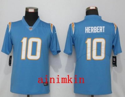 NFL 橄欖球服 man  San Diego Chargers 10 Herbert  男款球衣 ainimkin