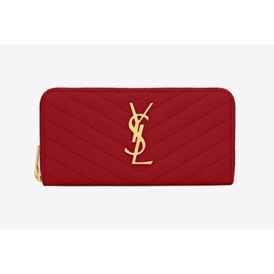 SAINT LAURENT Portafogli Monogram ysl 長夾 紅色 358094