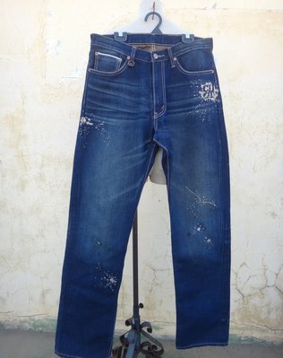 jacob00765100 ~ 正品 日本製 Levi's 505 creative 刷漆 直筒牛仔褲 size: 32