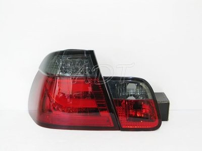 ~~ADT.車燈.車材~~BMW E46 98~05 4門專用 類F10 光柱紅黑殼LED尾燈組6000 贈送燻黑側燈