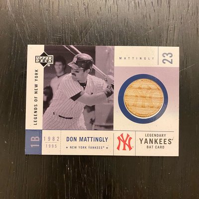 美國職棒 MLB 2001 ID Legends of NY Don Mattingly Bat 球棒 球卡