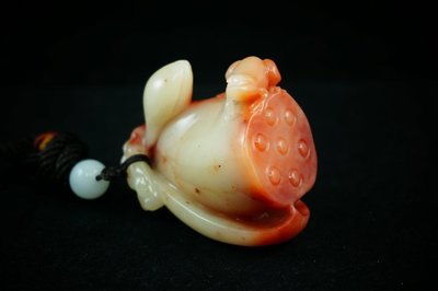 批發價~~國寶壽山石精品手玩件---老性雙芙蓉石『荷塘蛙趣』