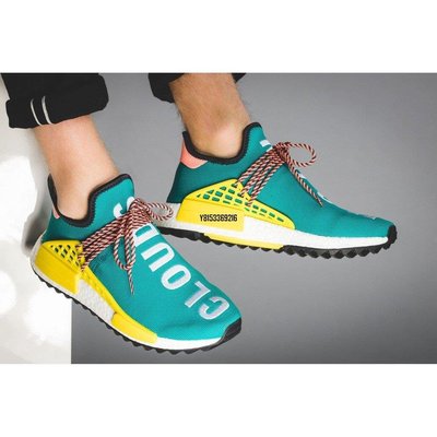 【正品】Adidas x Pharrell HU NMD Boost 菲董 綠色 白黃  完美到位 AC7188潮鞋