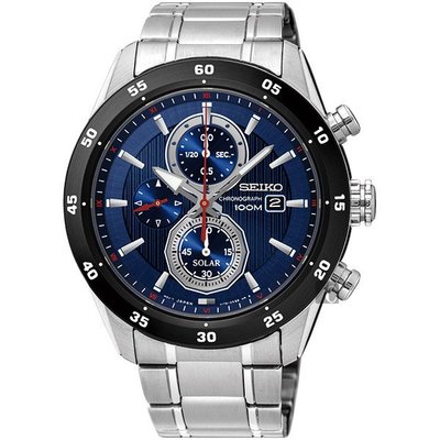 SEIKO精工 Criteria 太陽能計時腕錶(SSC533P1)-藍/42mm V176-0AR0B