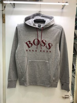 Hugo Boss 灰色 刺繡 Logo 長袖 帽踢 全新正品 男裝 歐洲精品