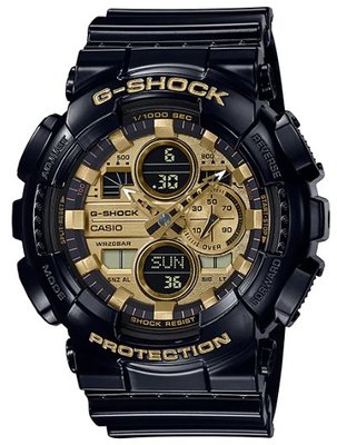 【萬錶行】CASIO G SHOCK 防磁雙顯式設計復古腕錶 GA-140GB-1A1