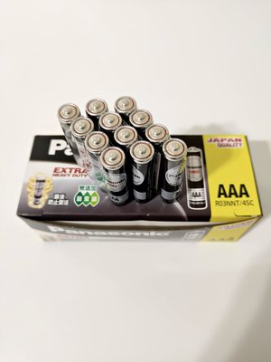【Panasonic 國際牌】錳乾電池  黑色4號 1.5V 規格:AAA   (12入)