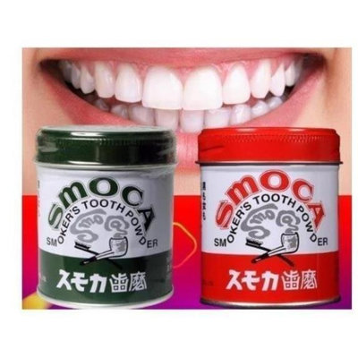 日本斯摩卡 SMOCA牙膏粉 洗牙粉 155G 美白牙齒 去煙漬茶漬 綠色綠茶味 現貨