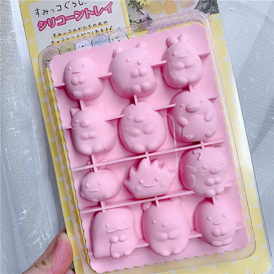 正版日本角落生物立體顏型果凍制冰皿冰盒模具蛋糕甜點烘焙膠模