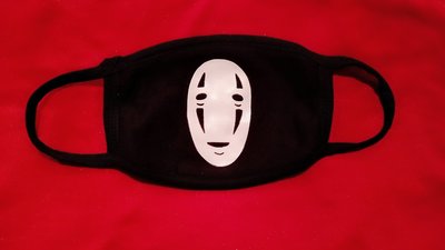【阿波的窩 Apo's house】《日本動漫週邊商品及展覽佈置》吉卜力的動畫系列 無臉男 黑色口罩 一般口罩 造型口罩