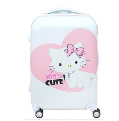 Kitty貓20寸兒童拉桿箱24寸時尚旅行箱 凱蒂貓ABS可愛卡通行李箱KT登機箱少女旅行箱