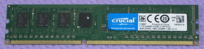 【寬版雙面顆粒】美光 Crucial DDR3-1600 4G 桌上型二手記憶體 (原廠終保)
