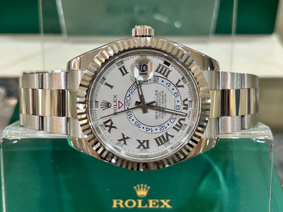 ROLEX 勞力士 OYSTER SKY DWELLER 天行者 326939 白K金鏈帶 2015年9月