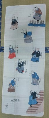 【沖田屋 和裝本鋪】日本神社系列--(全新)劍道頭巾、手拭巾，表框巾(浮世繪)(貓侍)