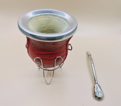 高級瑪黛茶杯／馬黛茶杯~~附禮盒～～百分之百阿根廷原裝進口--#236-1