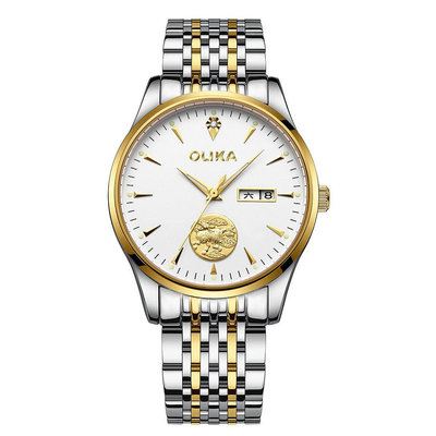 腕錶禮物時尚休閒新款男士全自動機械錶雙歷真鑽商務手錶男防水夜光鋼帶機械手錶
